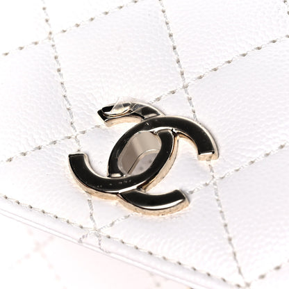 Chanel Caviar Quilted Mini Coco Handle Flap White 12 of 14