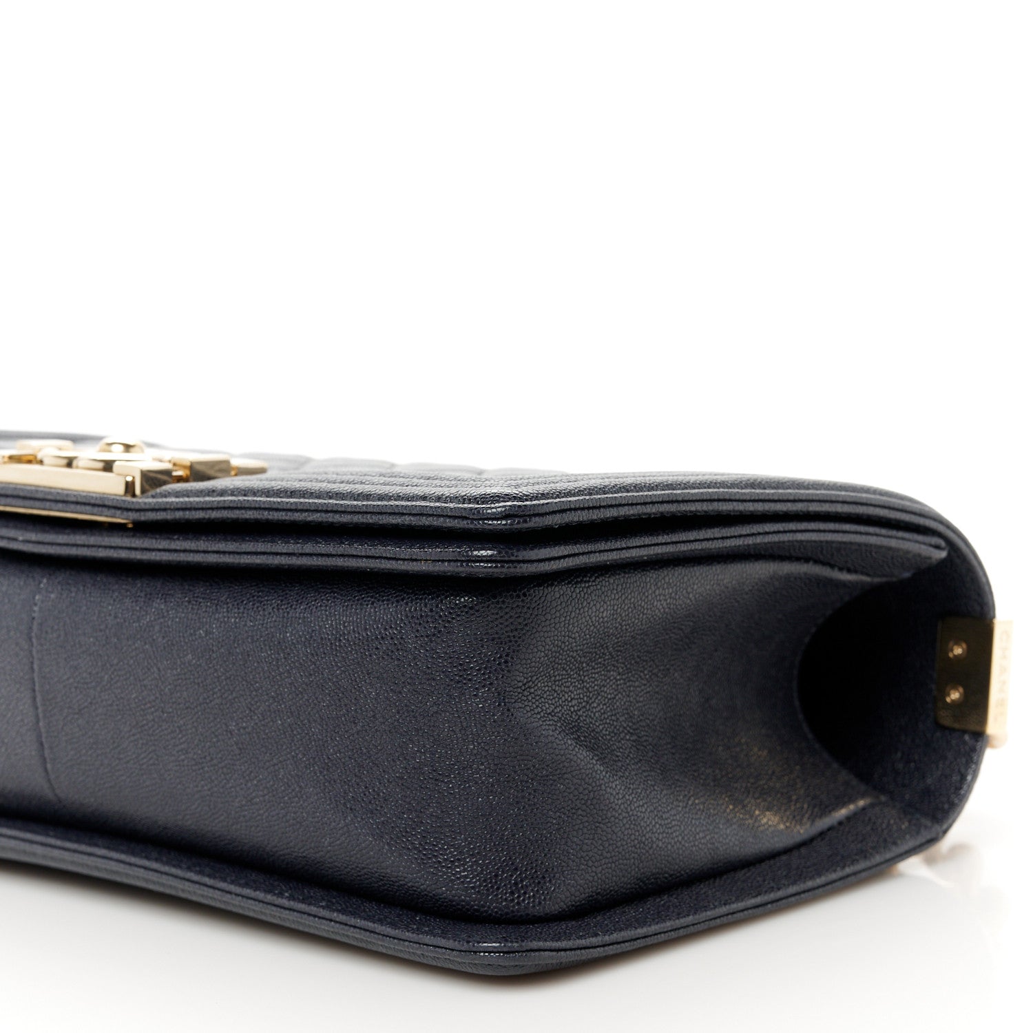 Chanel Caviar Quilted Medium Boy Flap Dark Navy Blue 10 of 10