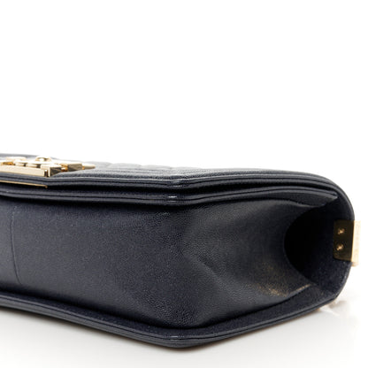 Chanel Caviar Quilted Medium Boy Flap Dark Navy Blue 10 of 10