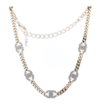 Chanel Crystal Chain CC Choker Gold Silver 2 of 4