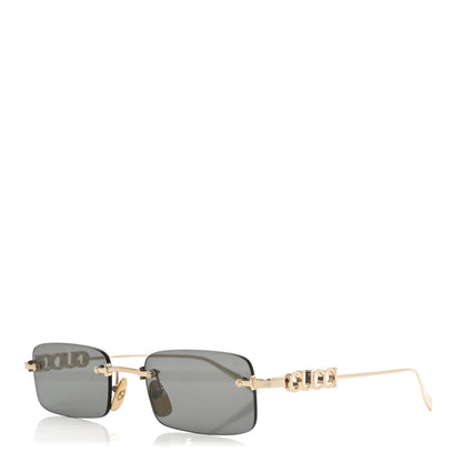 Gucci Metal Logo Rectangle Sunglasses GG1808S Gold 1 of 7