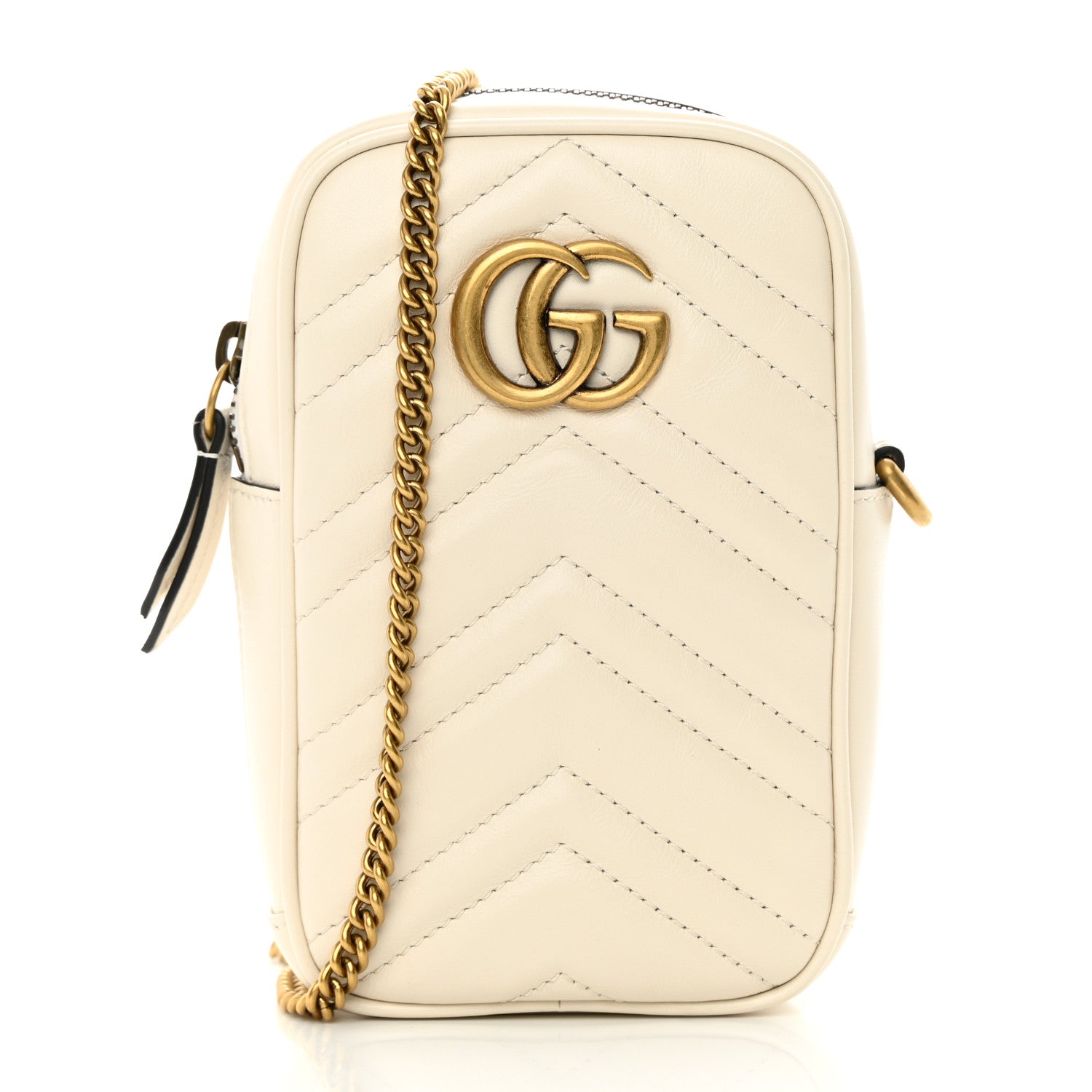 Gucci Calfskin Matelasse GG Marmont Mini Bag Coin Purse Mystic White Perfect Pink 3 of 13