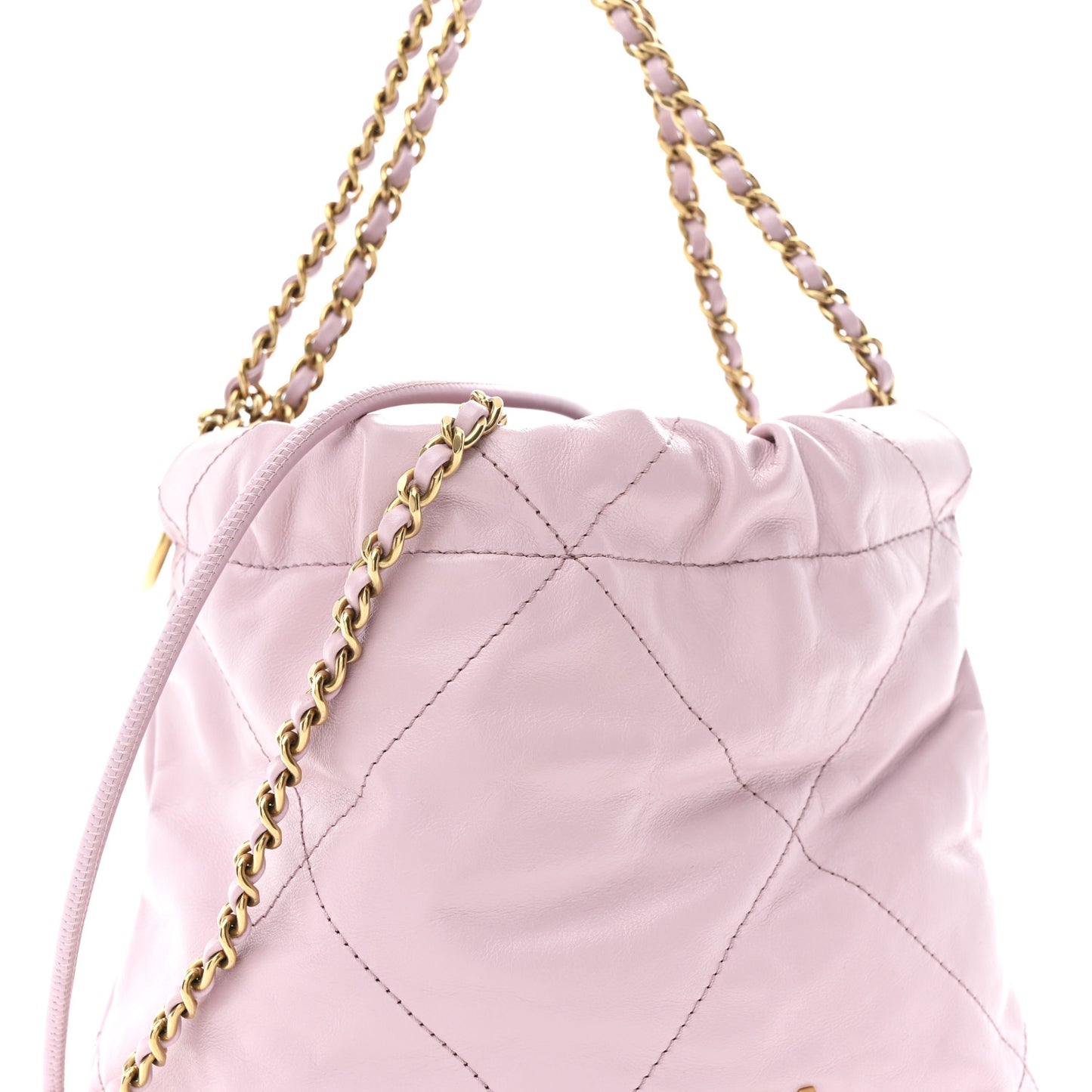 Shiny Calfskin Quilted Mini Chanel 22 Pink