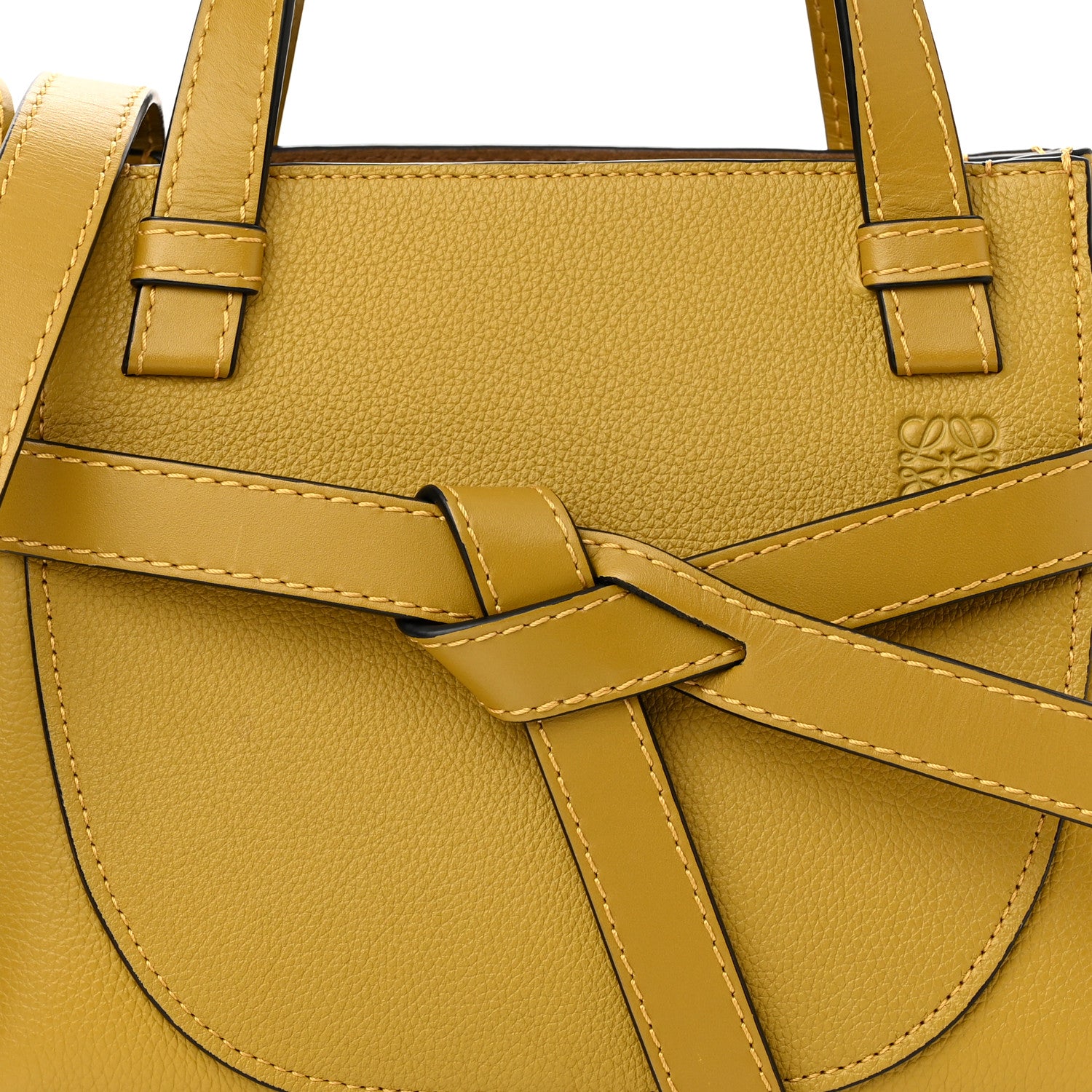 Loewe Calfskin Mini Gate Tote Mustard Yellow 7 of 9
