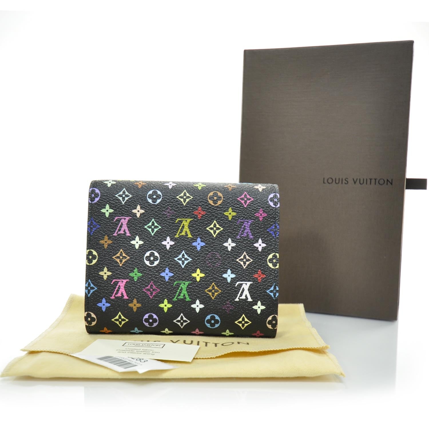 Louis Vuitton Monogram Multicolor Joey Wallet Black Violet 2 of 8