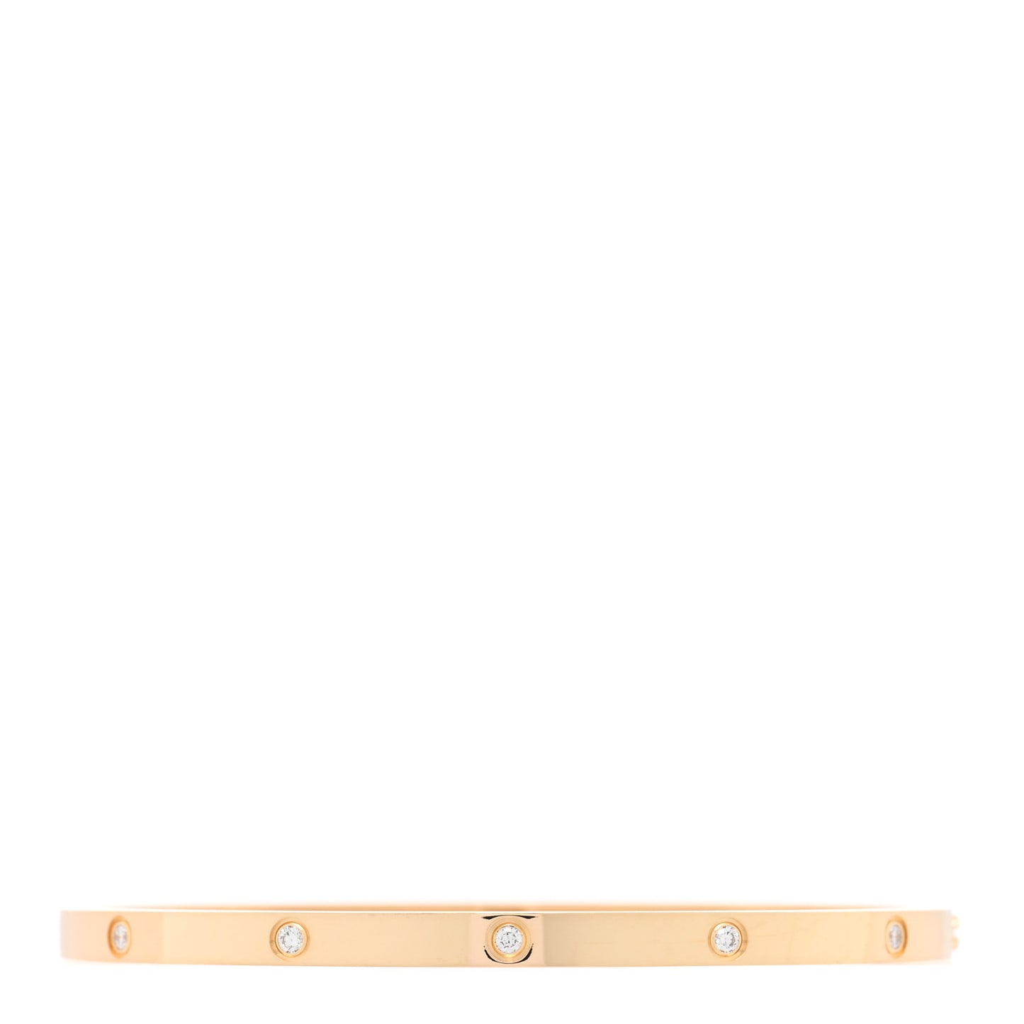 18K Yellow Gold 10 Diamond Small LOVE Bracelet 17