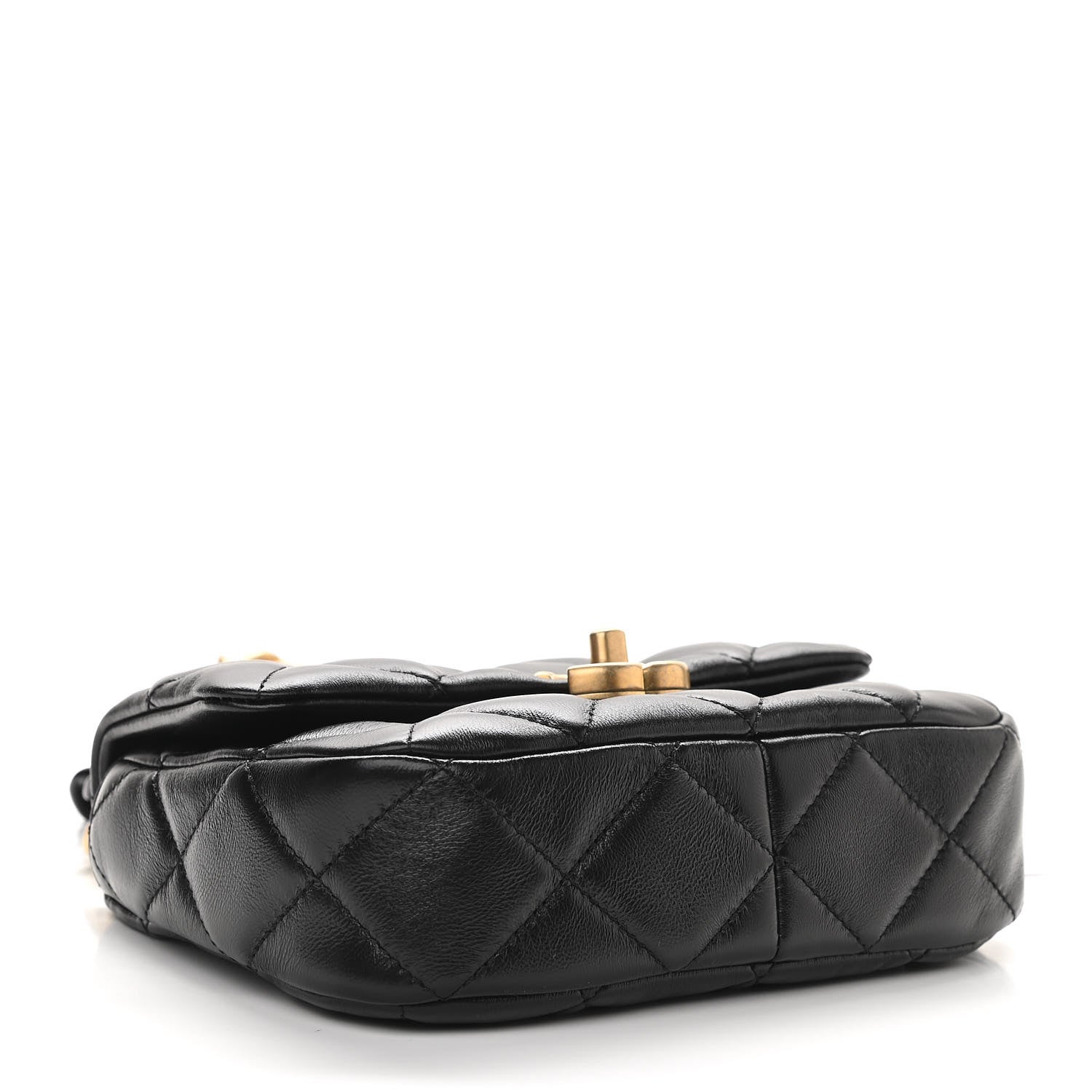 Chanel Lambskin Quilted Mini Lacquered Chain Flap Black 4 of 11