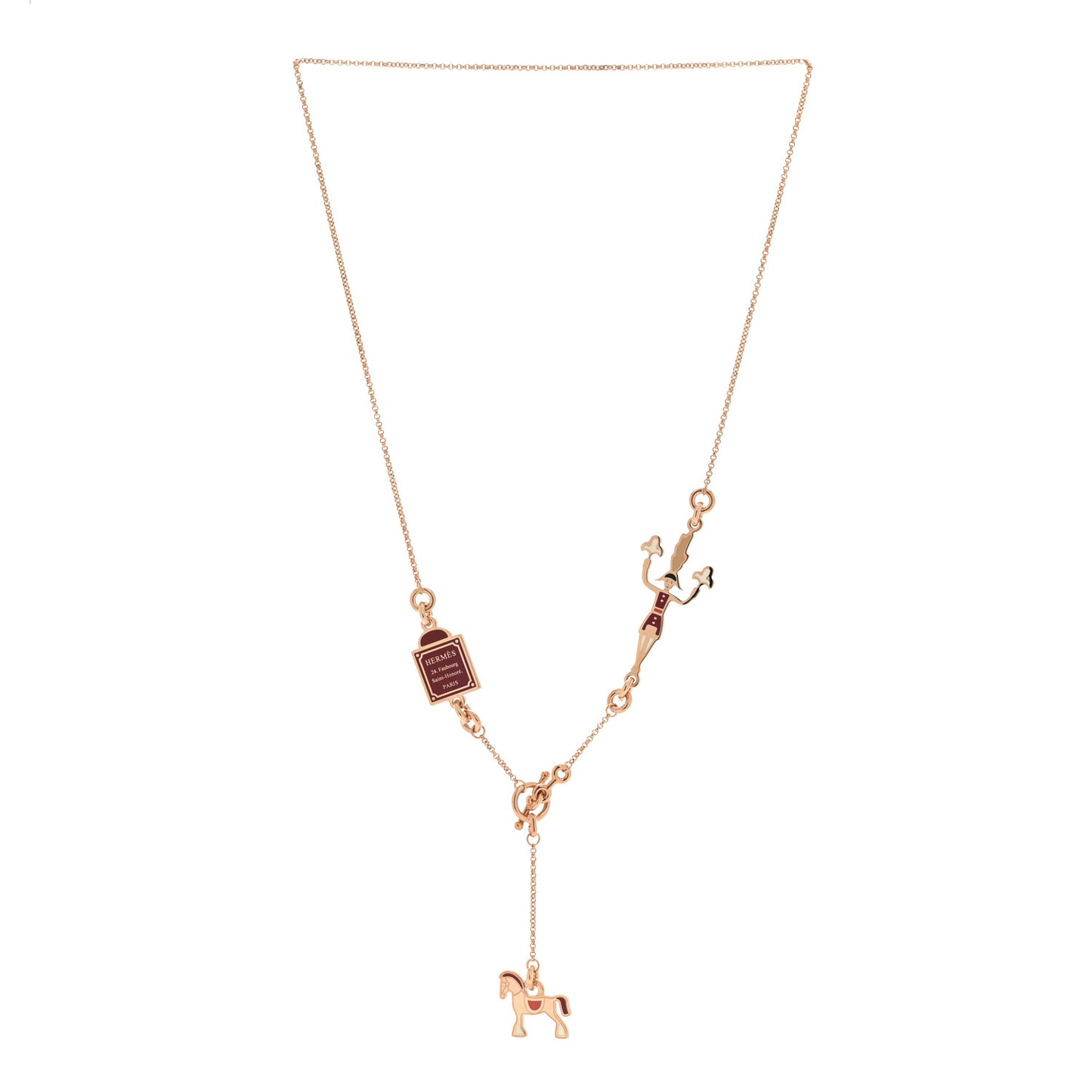 Metal Enamel Cheval Grand Parade Necklace Rose Gold