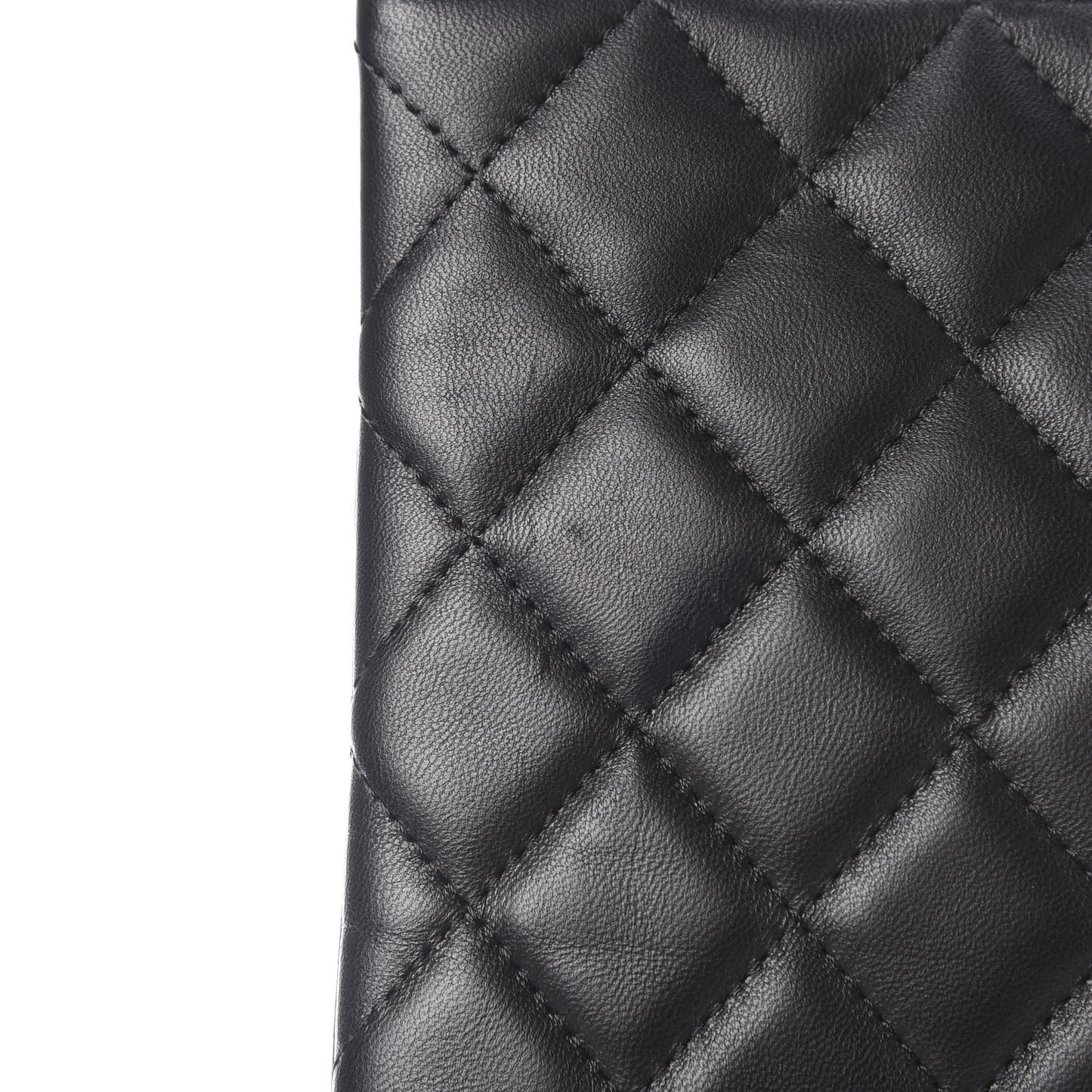 Lambskin Quilted Medium Cosmetic Case Black