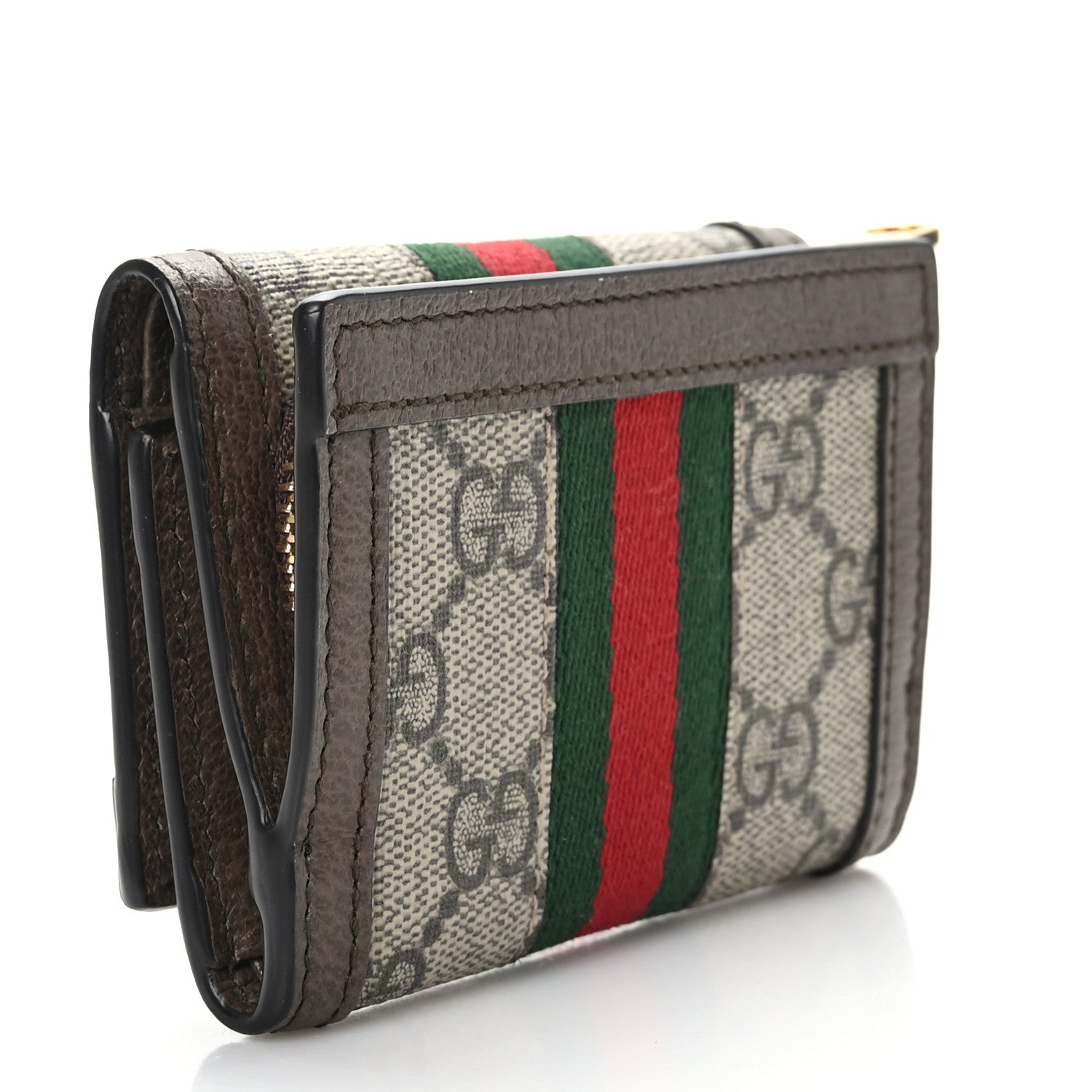 Gucci GG Supreme Monogram Web Ophidia Bi-Fold Wallet Beige New Acero 3 of 7