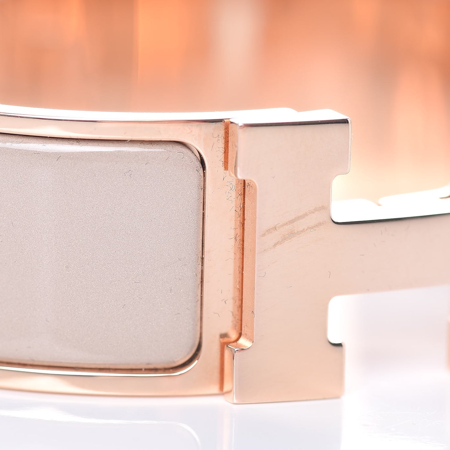 Enamel Wide Clic Clac H Bracelet GM Marron Glace