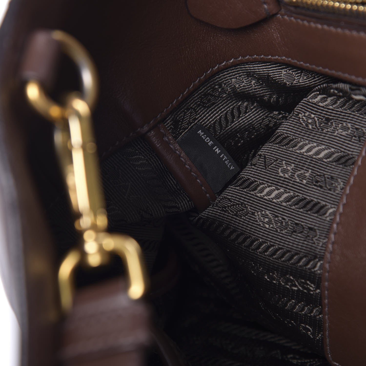 Prada Soft Calfskin Shopping Tote Nocciolo 7 of 14