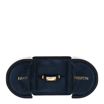 Harry Winston 18K Yellow Gold Diamond HW Logo Single Diamond Band Ring 53 6.25 7 of 7