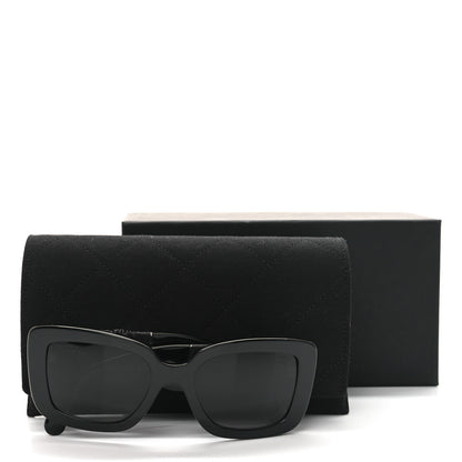 Chanel Acetate Calfskin Polarized Square Sunglasses 5473-Q Black 7 of 7