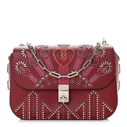 Valentino Garavani Vitello Loveblade Embellished Chain Flap Bag Rubino 1 of 16