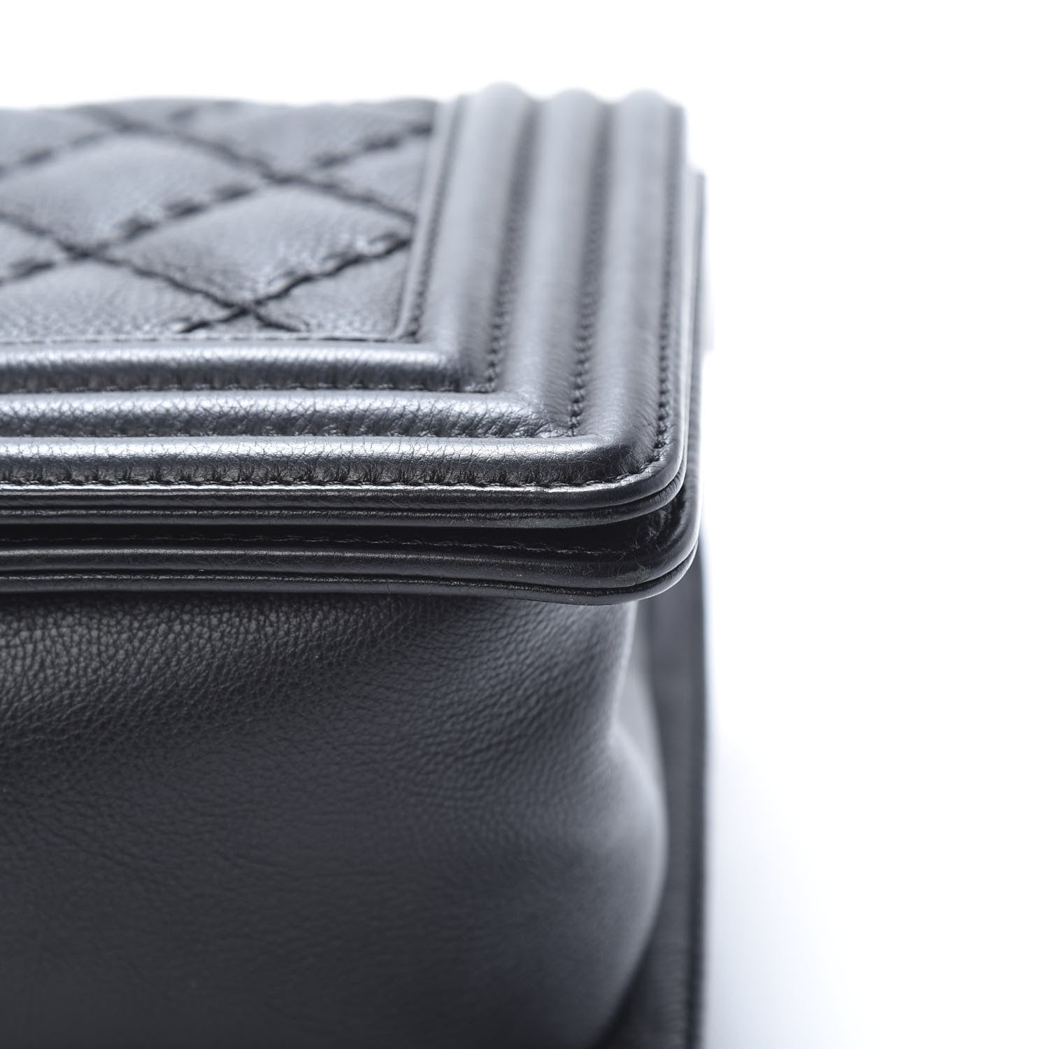 Chanel Calfskin Double Stitch Medium Boy Flap Black 11 of 12