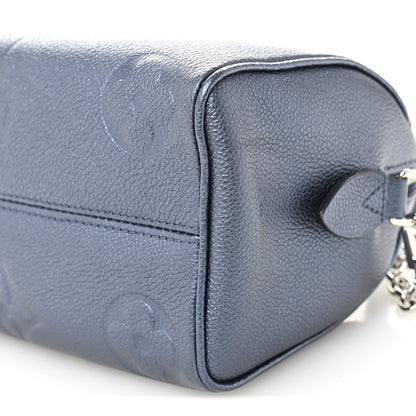 Louis Vuitton Metallic Empreinte Monogram Giant Speedy Bandouliere 20 Navy Nacre 17 of 19
