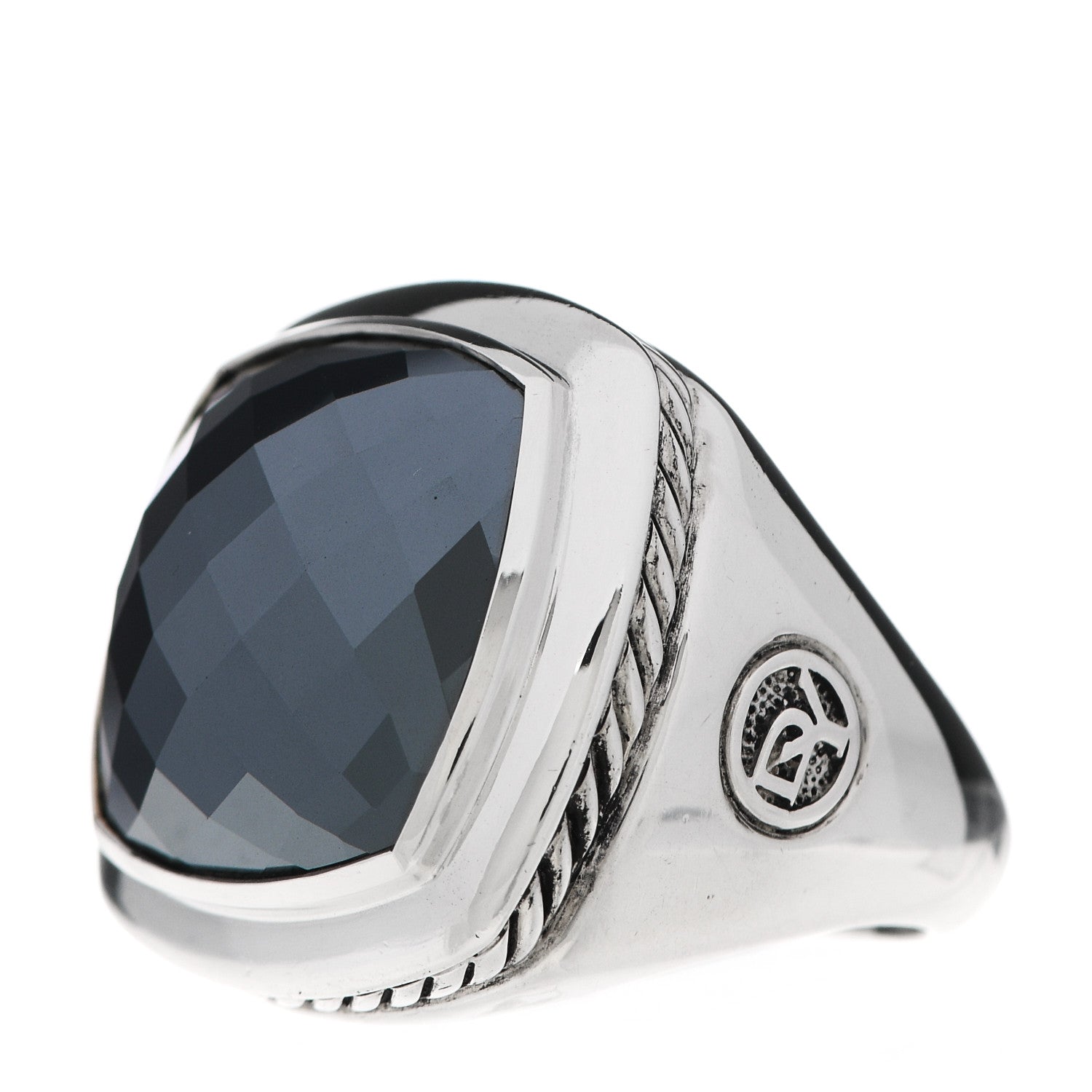 David Yurman Sterling Silver Hematine 17mm Albion Ring 54 6.75 3 of 5