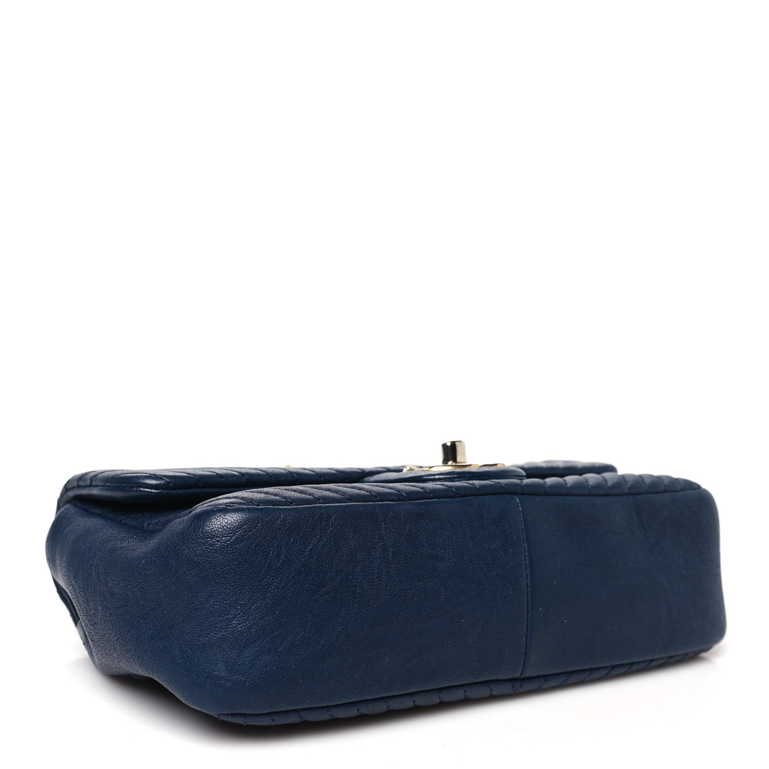 Chanel Calfskin Surpique Chevron Small Flap Navy 4 of 10