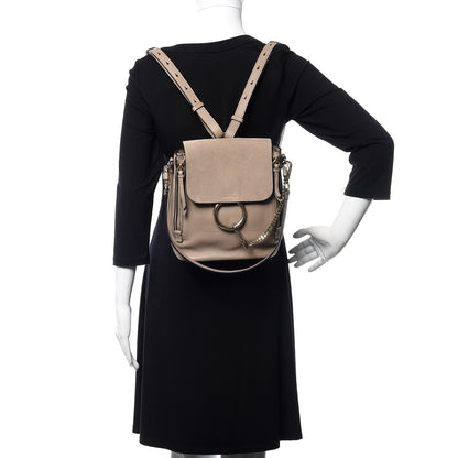 Chloe Suede Calfskin Small Faye Backpack Motty Grey 2 of 9