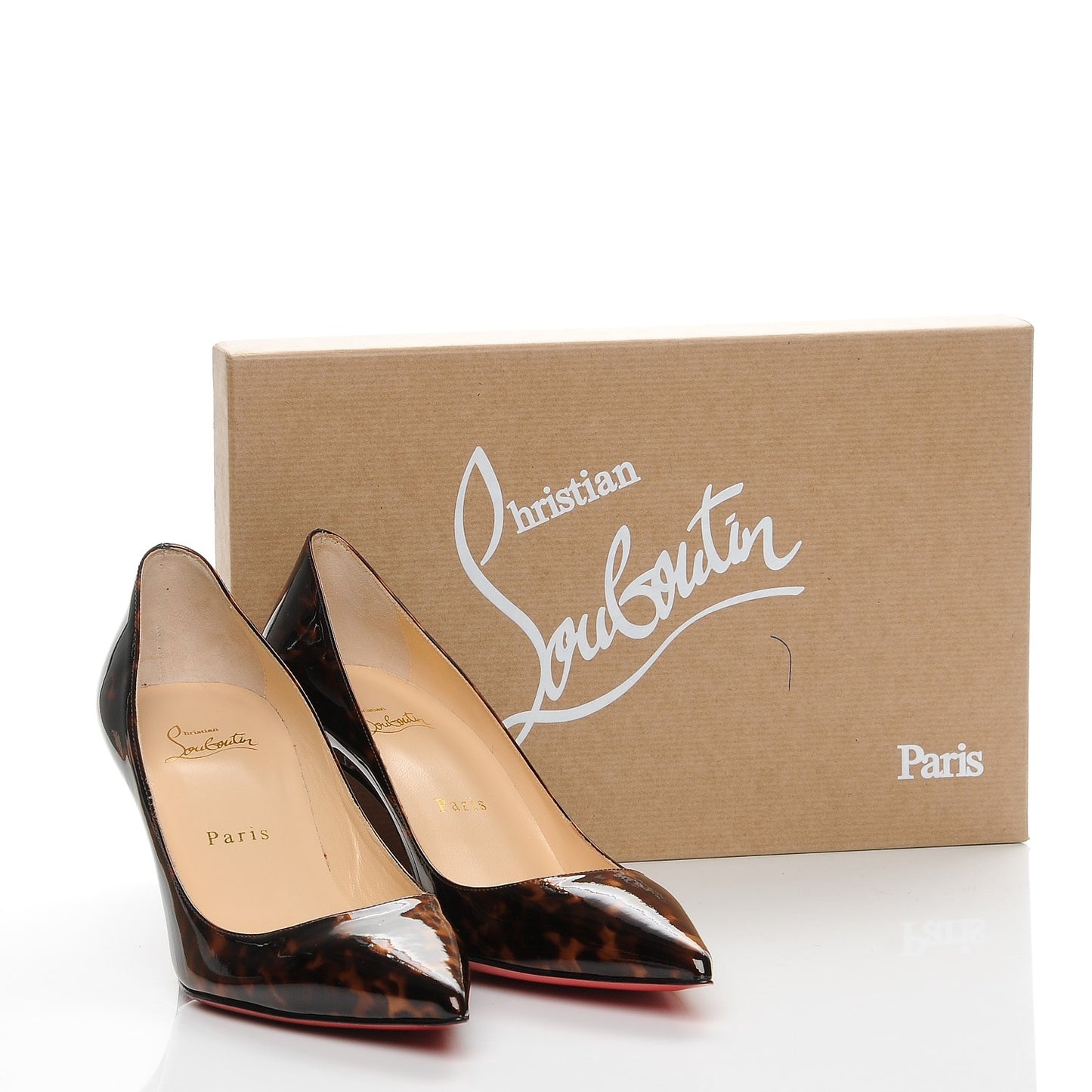CHRISTIAN LOUBOUTIN Patent Tartaruga Decollete 554 70 Pumps 37 Testa Di Moro