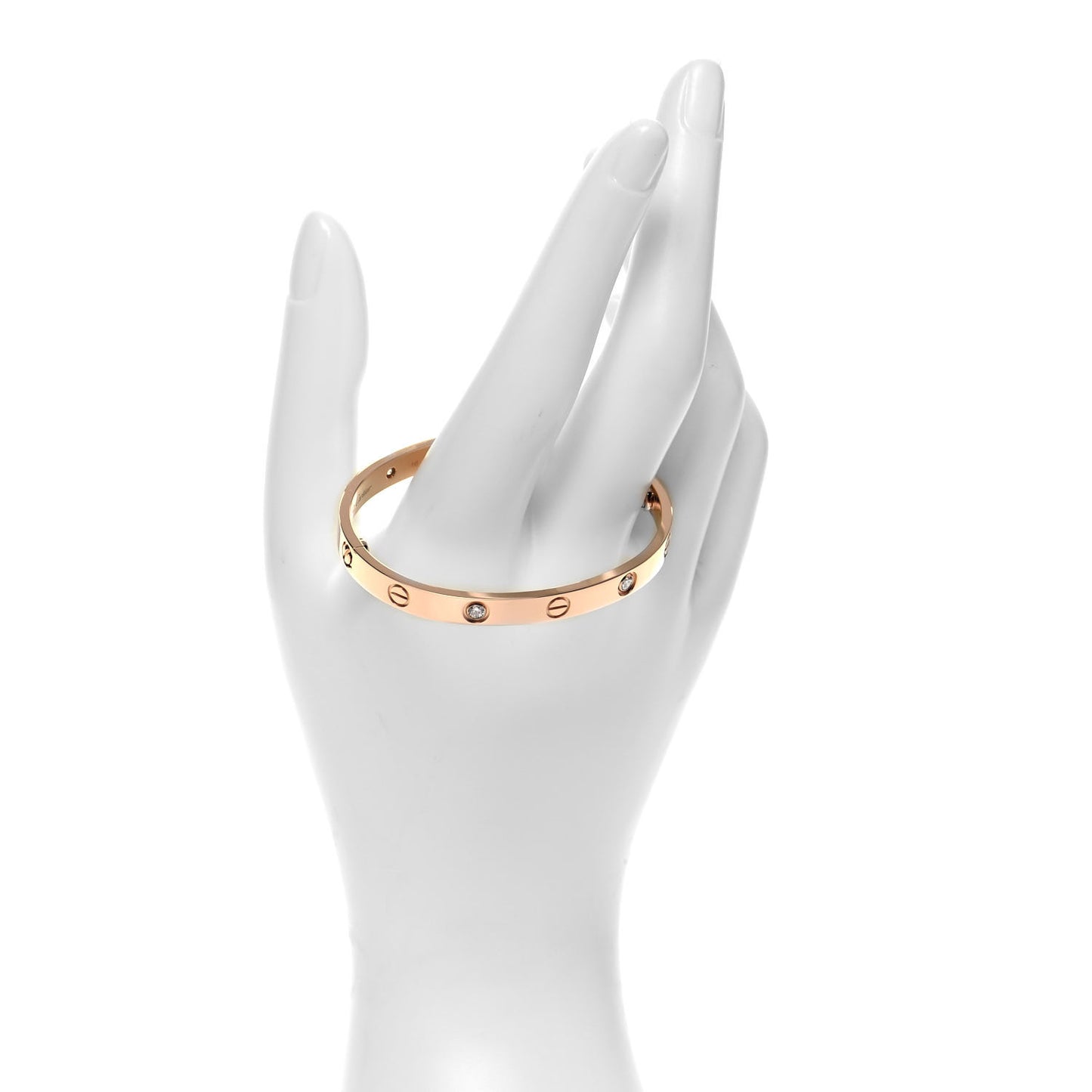 18K Pink Gold 4 Diamond LOVE Bracelet 16
