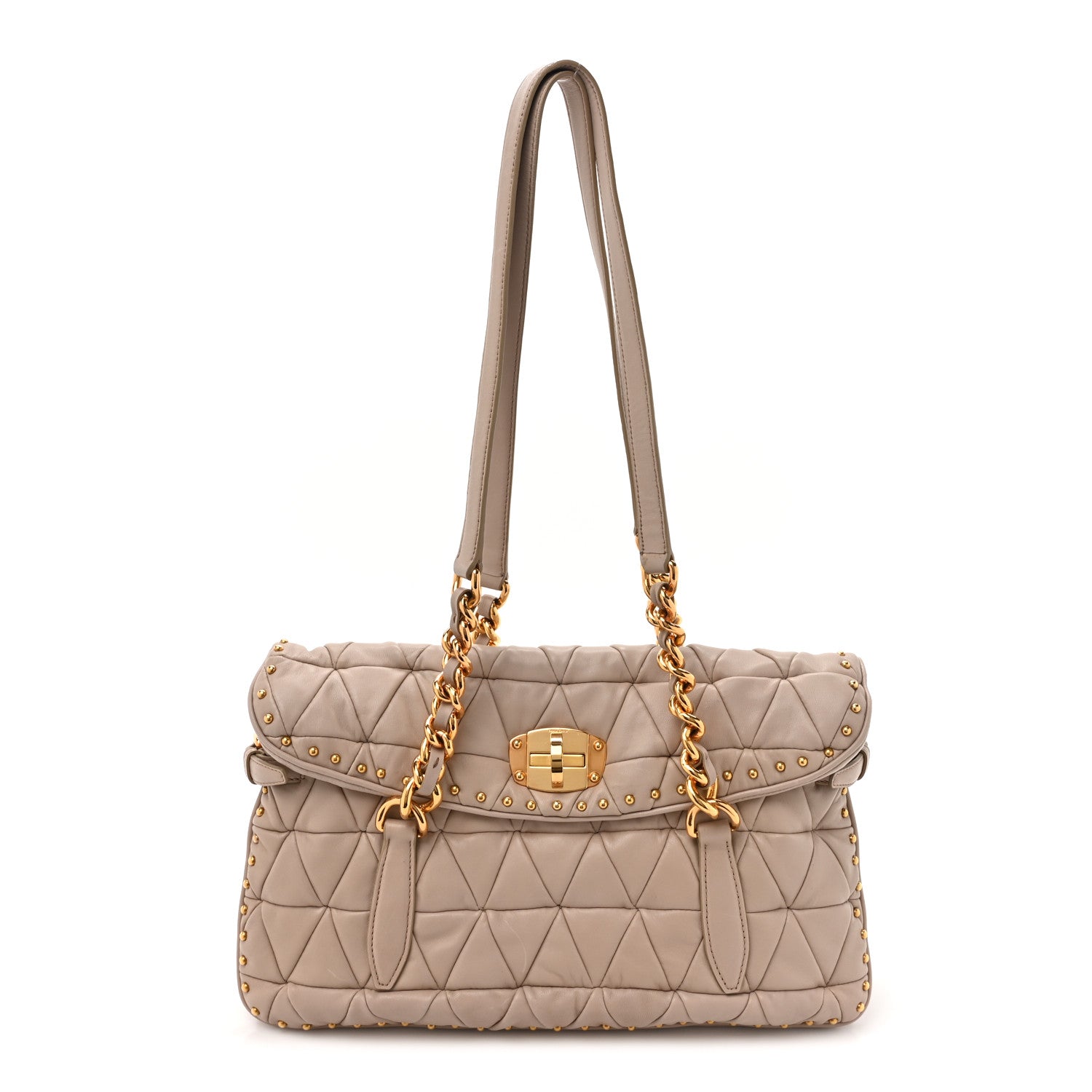 Miu Miu Nappa Quilted Studded Tote Cammeo 1 of 16