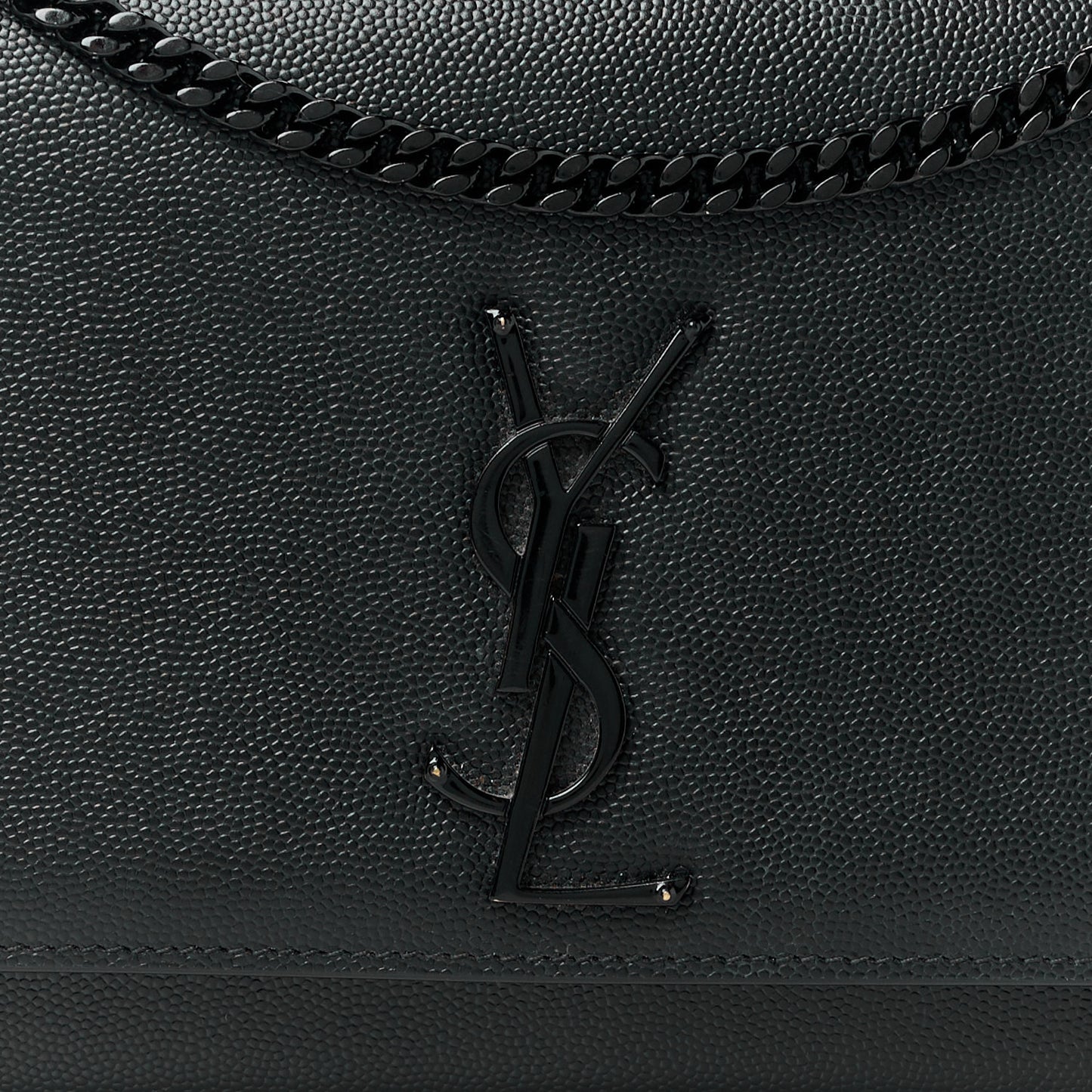 Grain De Poudre Medium Classic Monogram Monochrome Kate Satchel Black