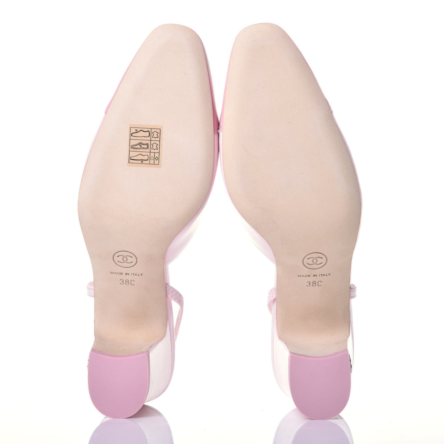 Lambskin Cap Toe CC Slingback Sandals 38 Pink