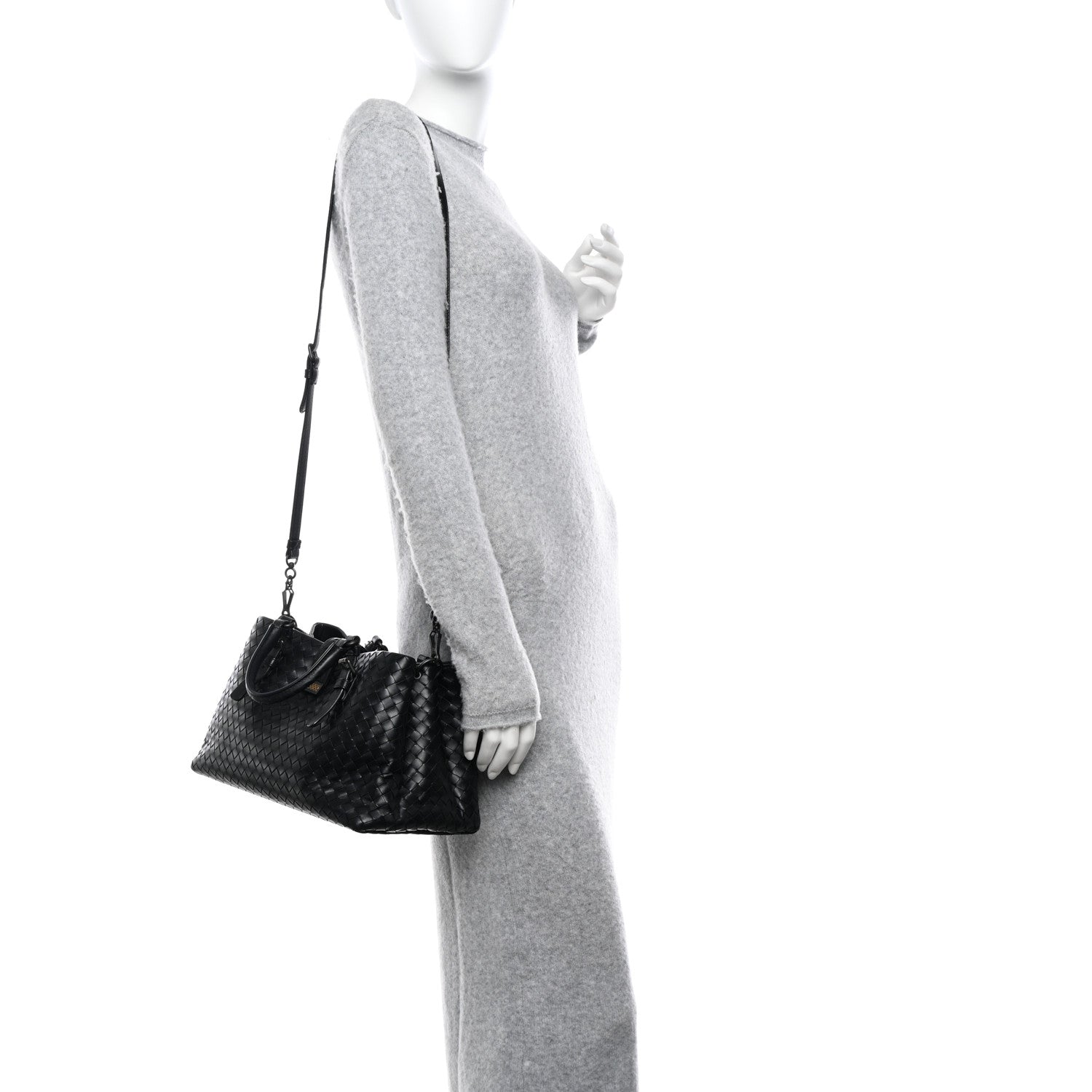 Bottega Veneta Nappa Intrecciato Small Roma Tote Black 2 of 13