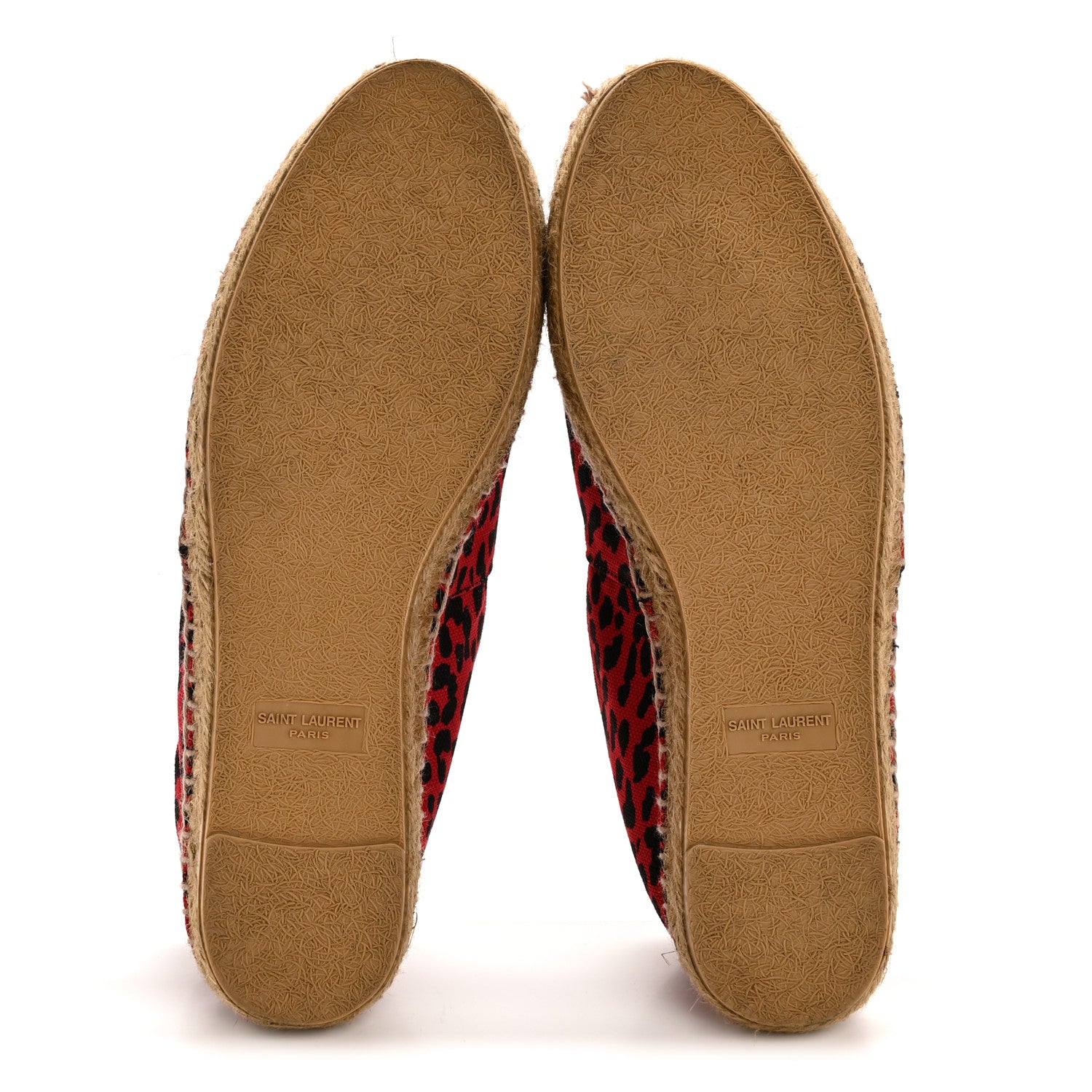 Saint Laurent Canvas Leopard Print Espadrilles 38 Red Black 6 of 10