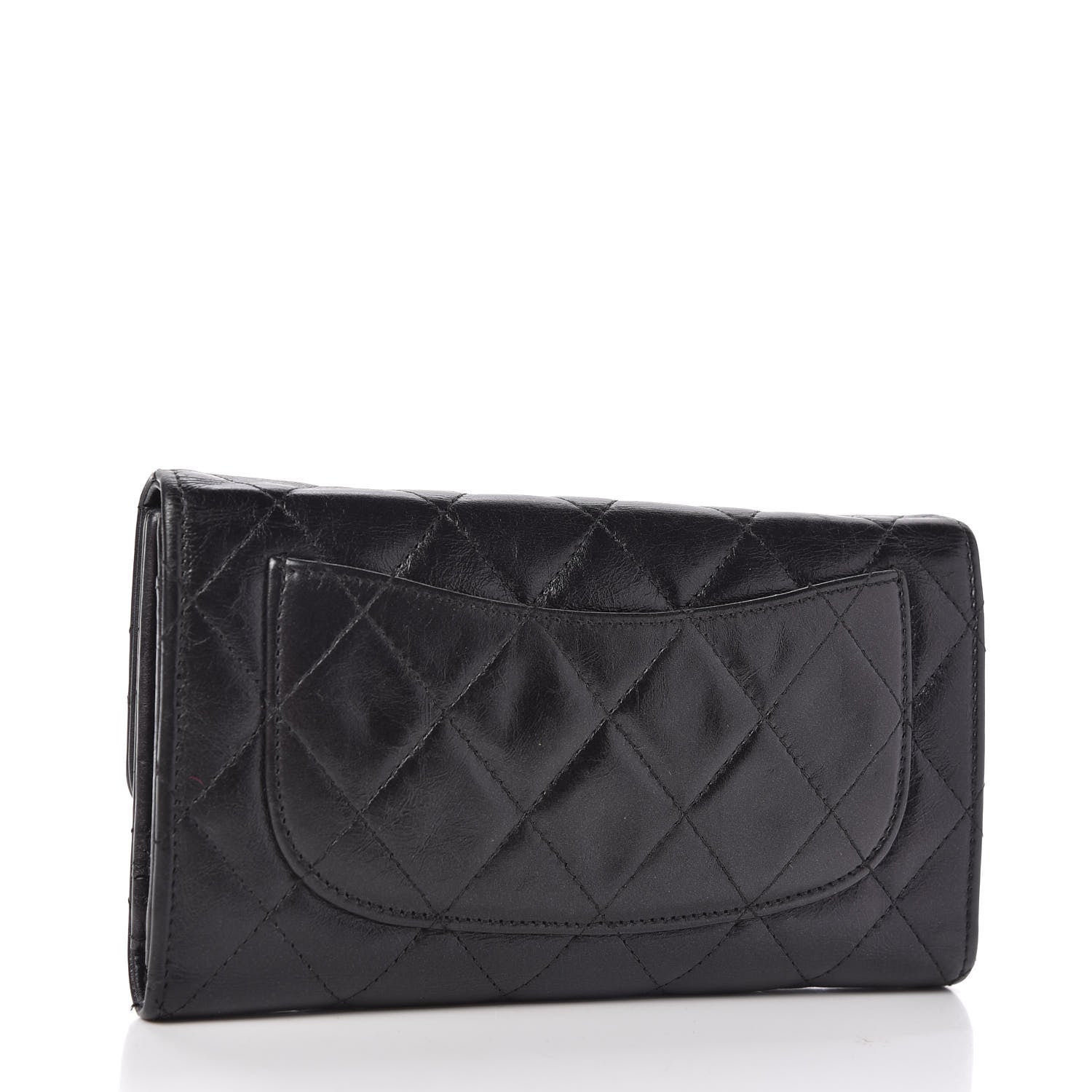 Chanel Metallic Aged Calfskin Quilted Reissue Long Flap Wallet So Black 3 of 11