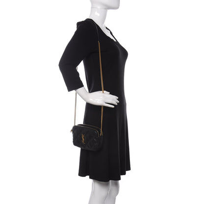 Saint Laurent Grained Lambskin Quilted Mini Becky Double Zip Bag Black 2 of 11