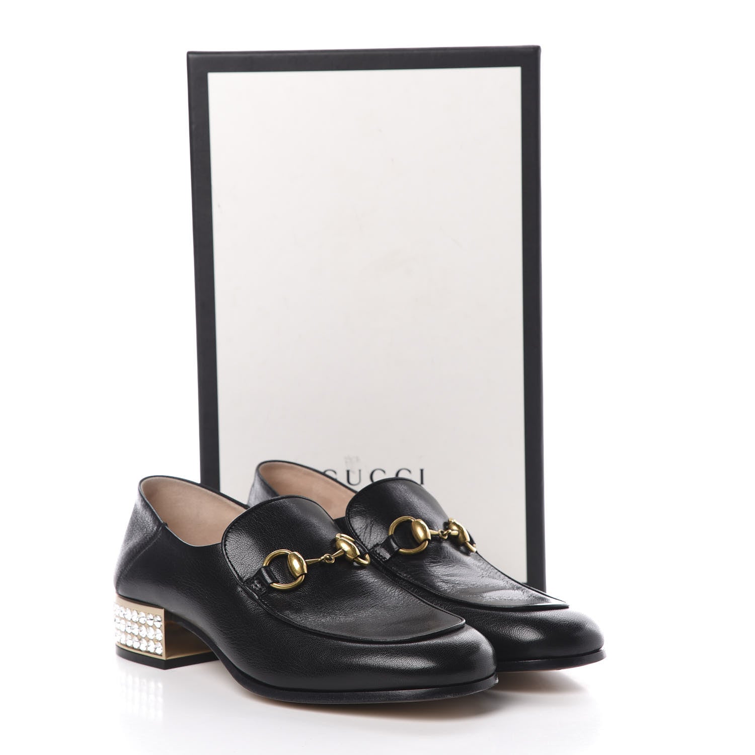 Gucci Goatskin Crystal Womens Horsebit Loafers 38 Black 14 of 14
