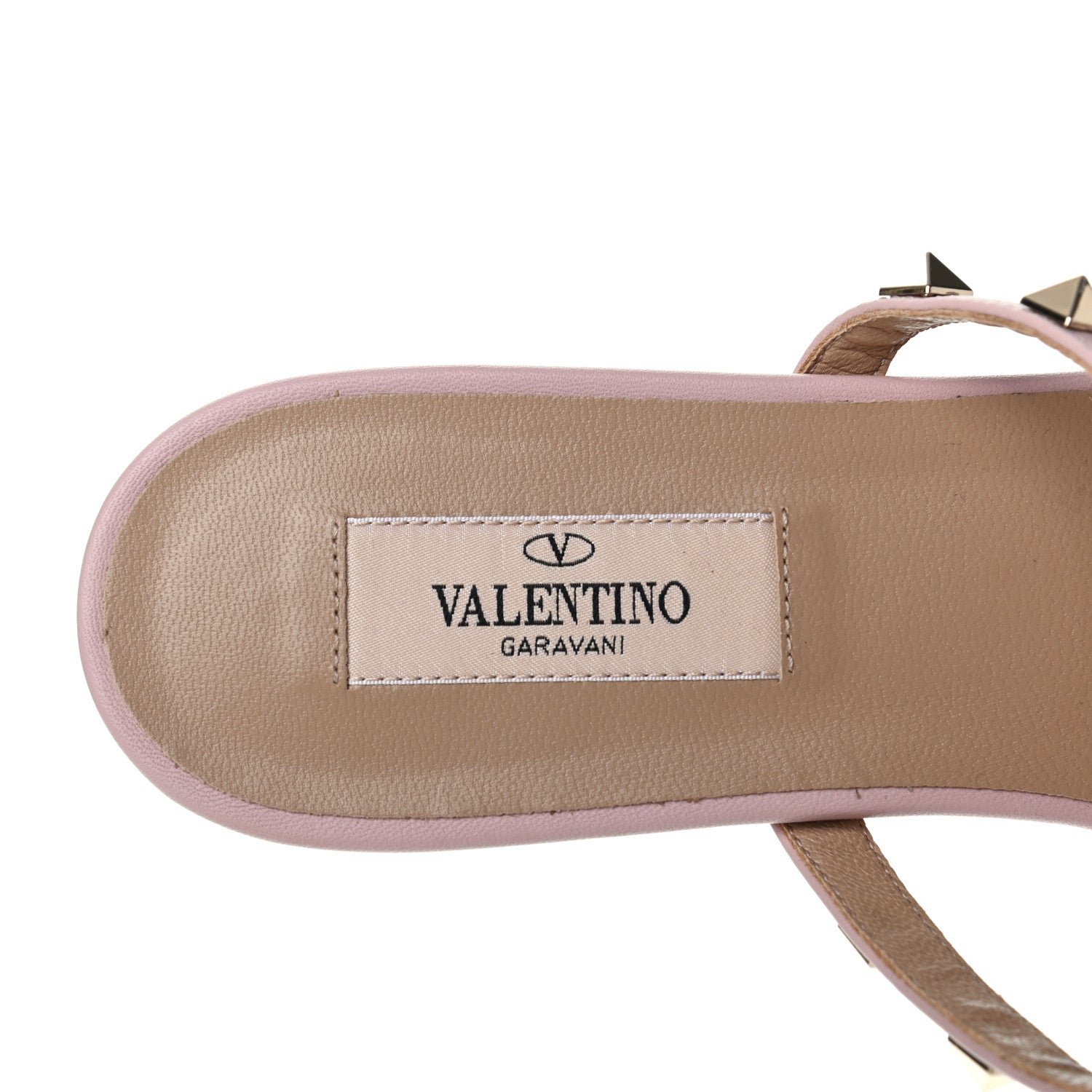 Valentino Garavani Nappa Rockstud Caged Flat Slide Sandals 38 Water Rose 7 of 11