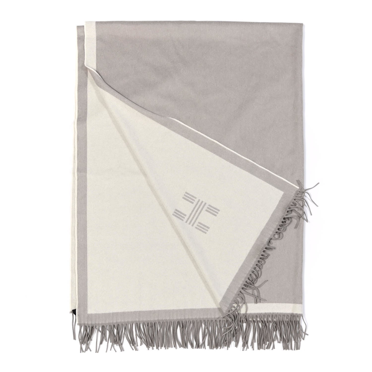 Hermes Cashmere Neoreverso Blanket Galet 2 of 3
