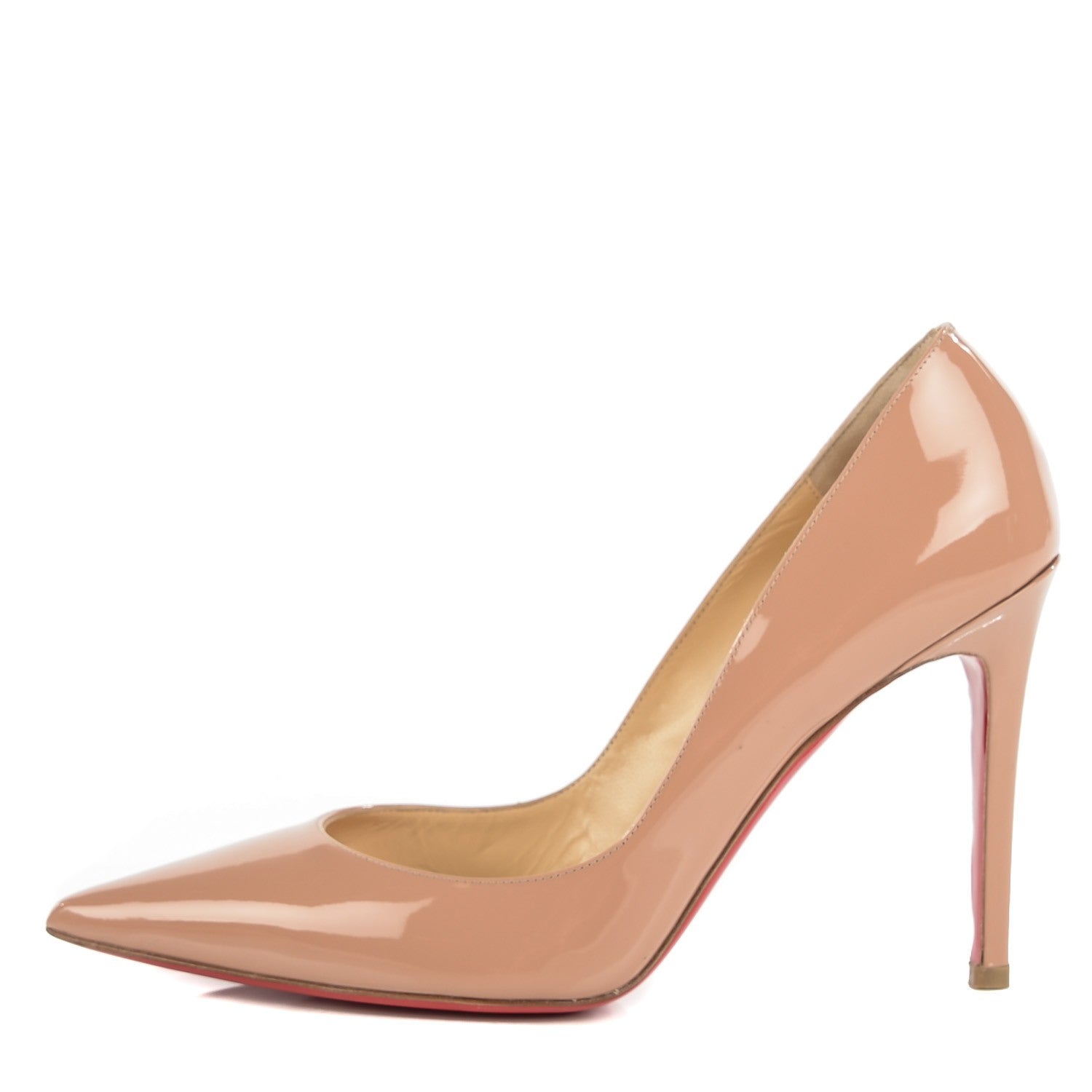 Christian Louboutin Patent Pigalle 100 Pumps 38.5 Nude 1 of 7