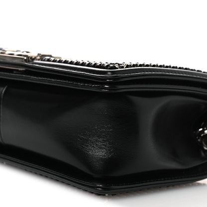 Chanel Glazed Calfskin Quilted Medium Chain Around Boy Flap Black 10 of 10