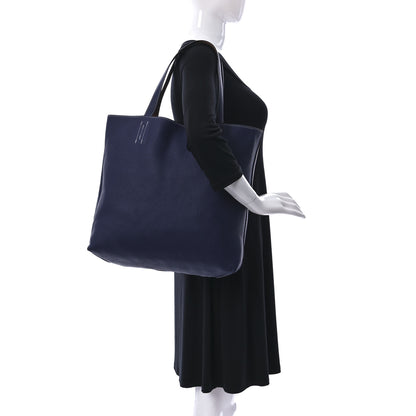 Hermes Taurillon Clemence Double Sens 45 Reversible Tote Gold Bleu Encre 2 of 14