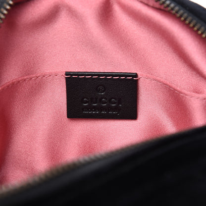 Gucci Velvet Matelasse GG Marmont Belt Bag 85 34 Black 6 of 9