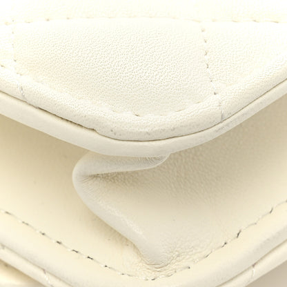 Chanel Lambskin Quilted CC Pearl Crush Wallet on Chain WOC White 15 of 19