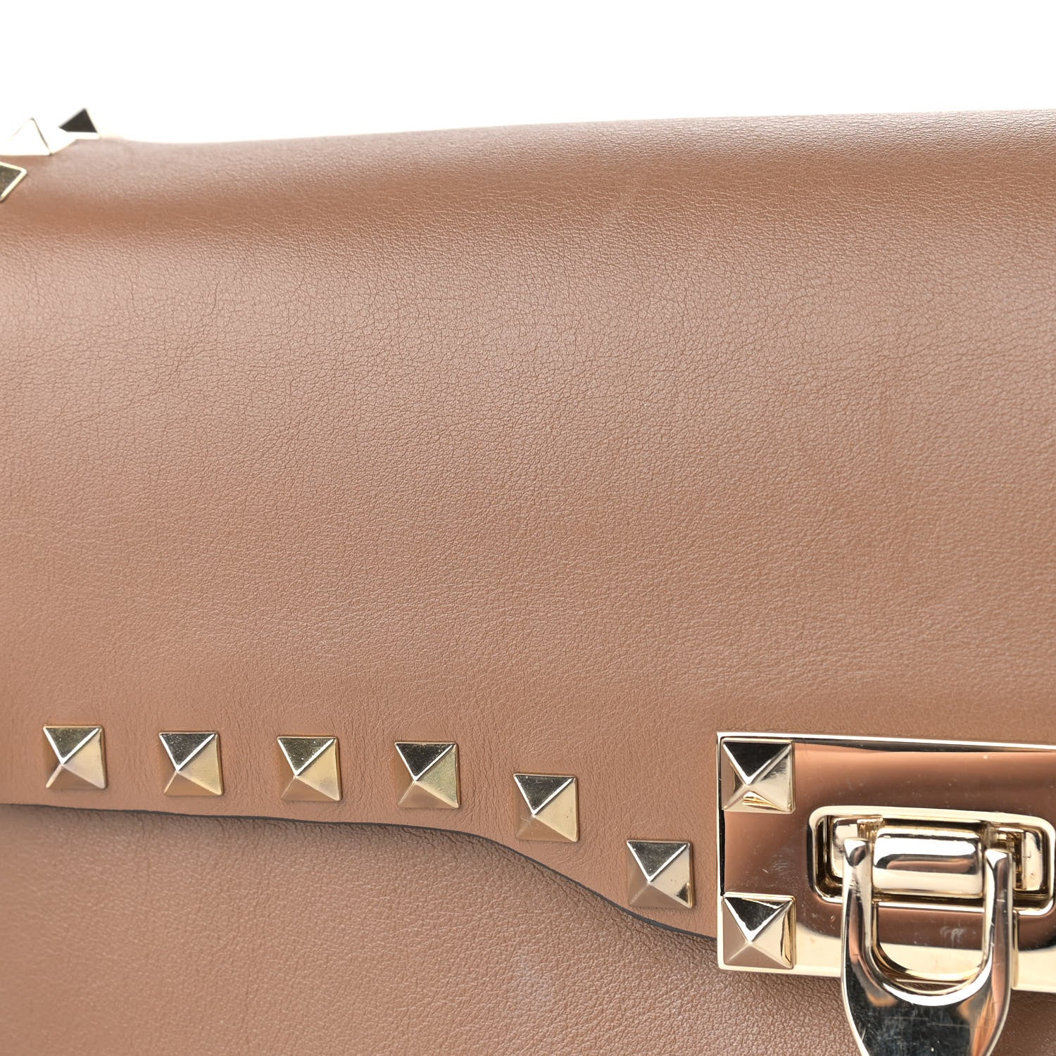 Valentino Garavani Vitello Medium Rockstud Flap Saddle Bag Nocciola 10 of 11