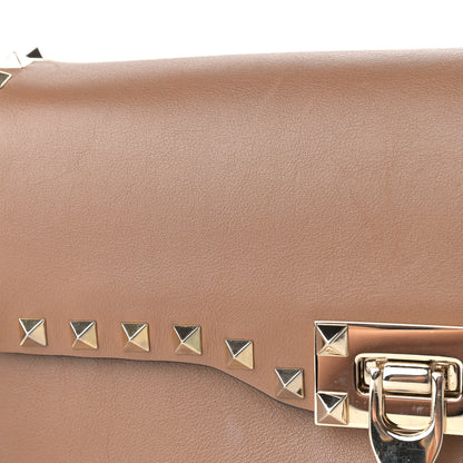 Valentino Garavani Vitello Medium Rockstud Flap Saddle Bag Nocciola 10 of 11