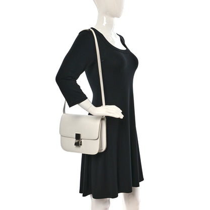 Celine Liege Calfskin Medium Classic Box Flap Bag White 2 of 14