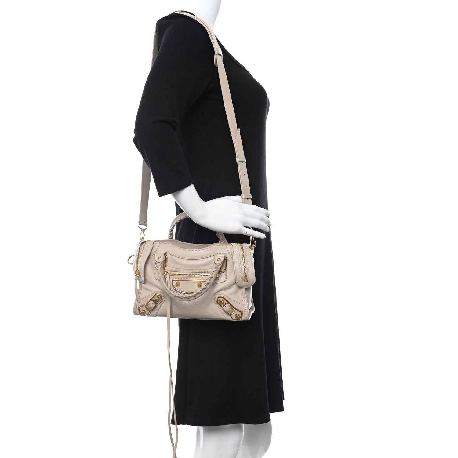 Balenciaga Chevre Gold Metallic Edge Hardware Mini City Beige Praline 2 of 10