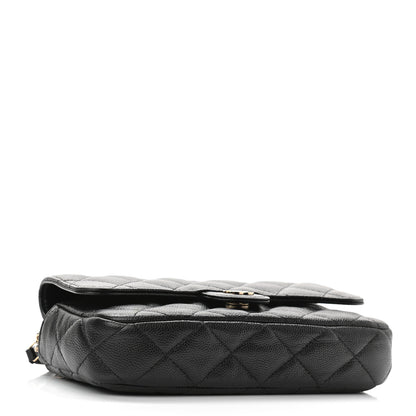 Chanel Caviar Quilted Flap Phone Holder With Chain Black 4 of 13