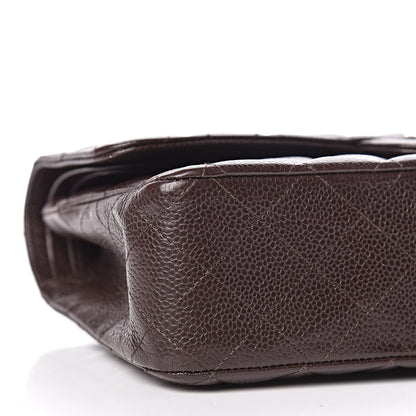 Chanel Caviar Quilted Medium Double Flap Brown 9 of 10
