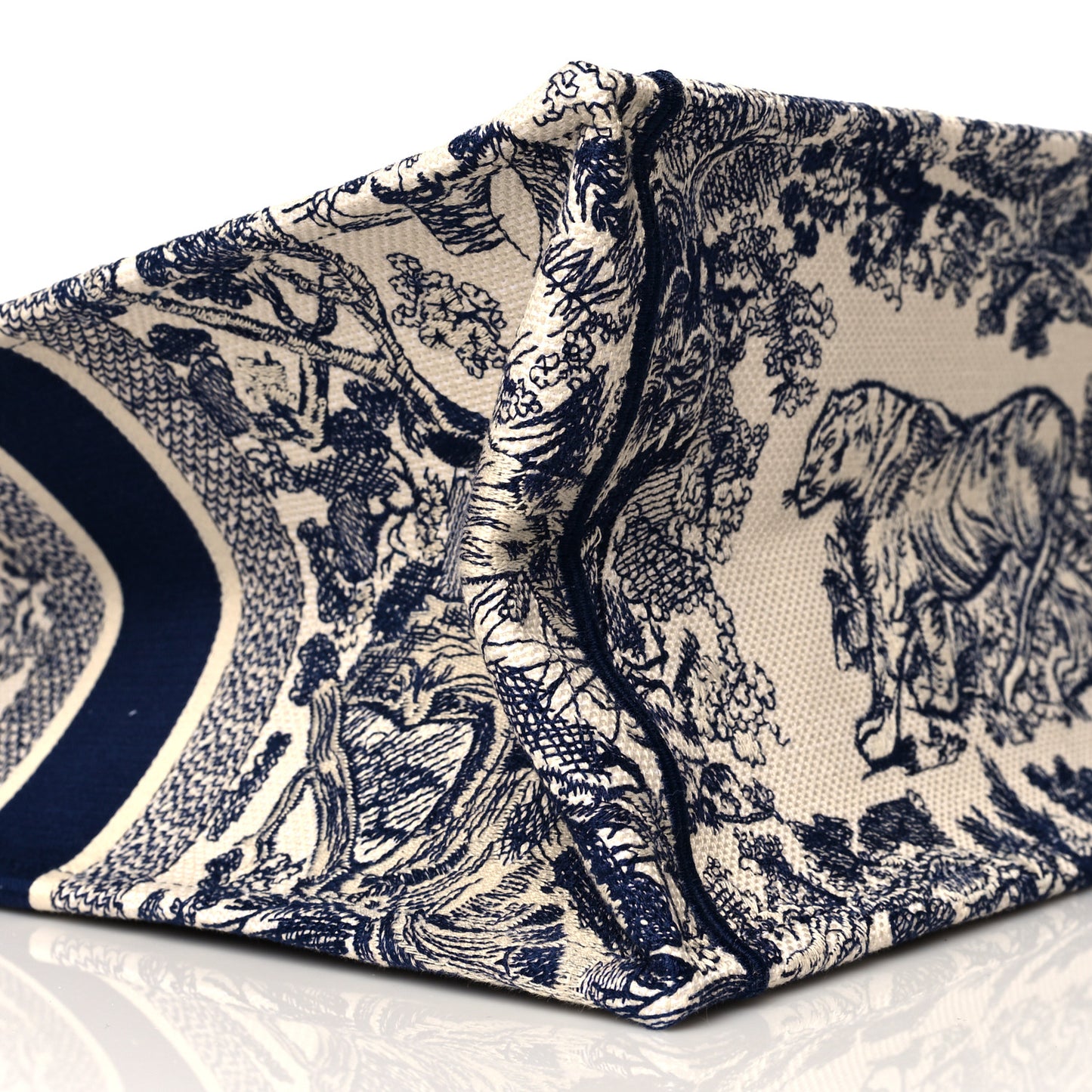 Canvas Embroidered Large Dioriviera Toile De Jouy Book Tote Blue