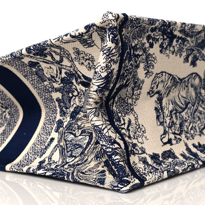 Christian Dior Canvas Embroidered Large Dioriviera Toile De Jouy Book Tote Blue 10 of 10