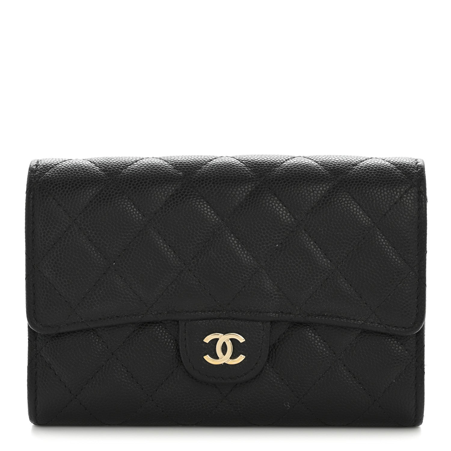 Chanel Caviar Quilted Medium Flap Wallet Black 1 of 12